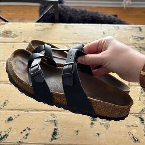 Birkenstock Brown Sandals with Dark Sole